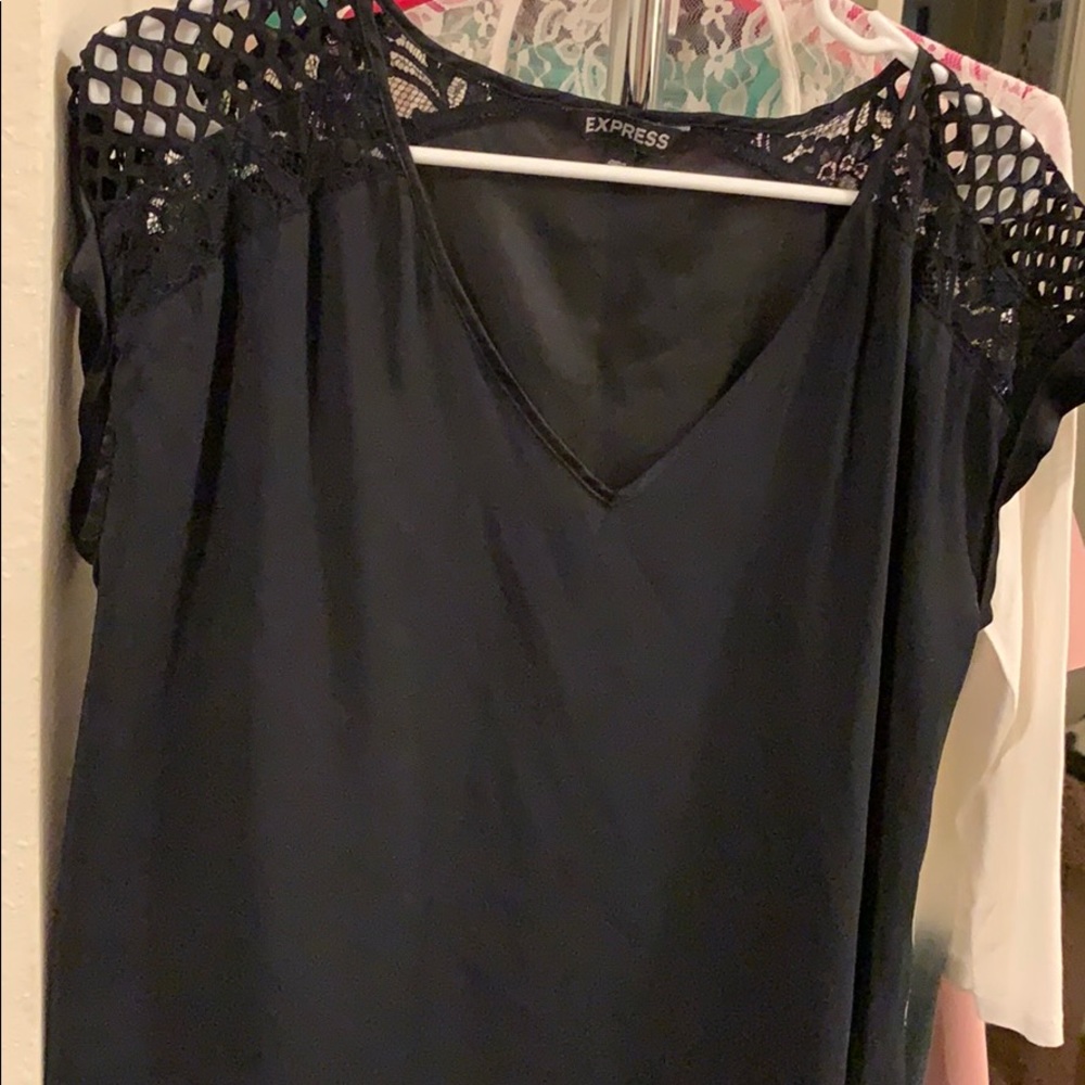 Express lacy black top